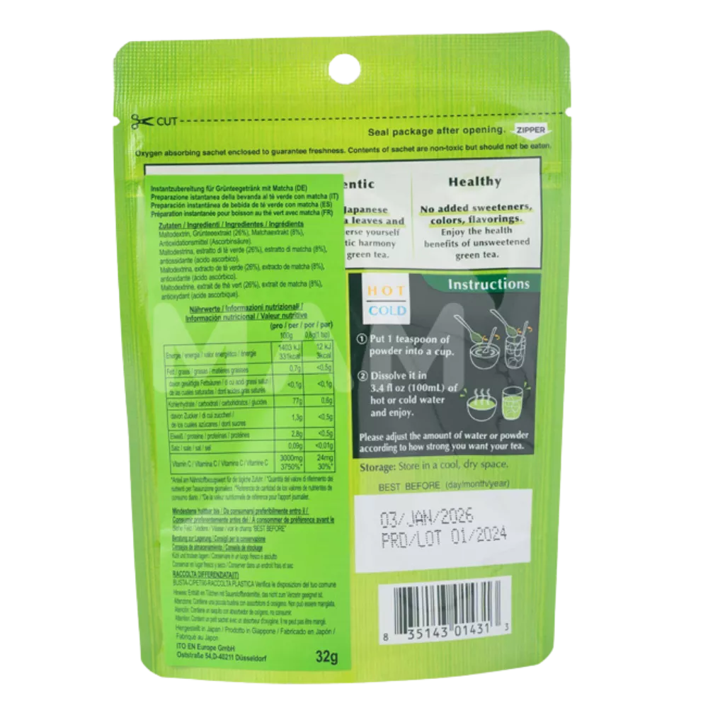 ITO EN Instant Grüntee- Pulver mit Matcha 32G