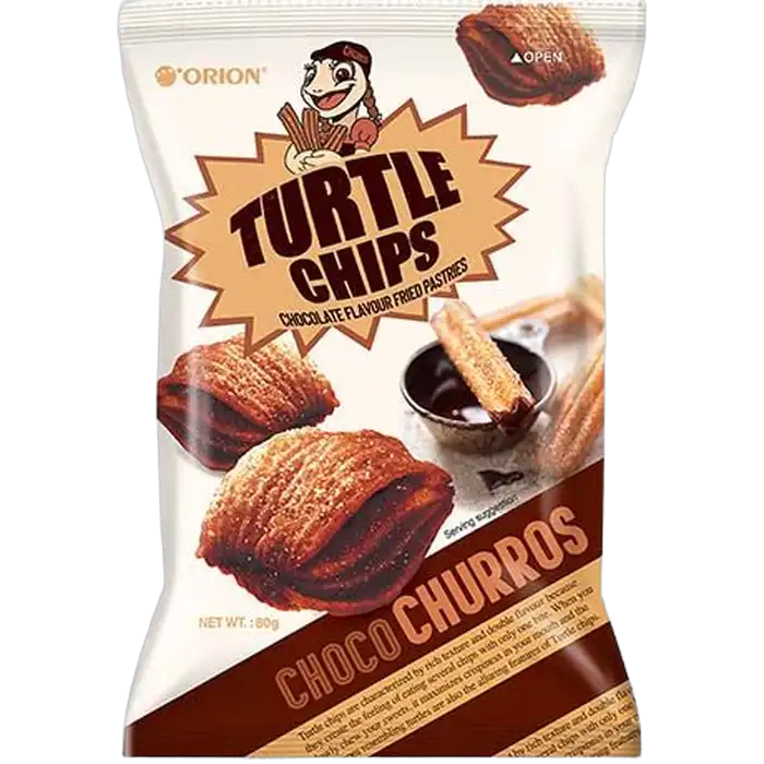 ORION Turtle Chips Schoko Churros 80G