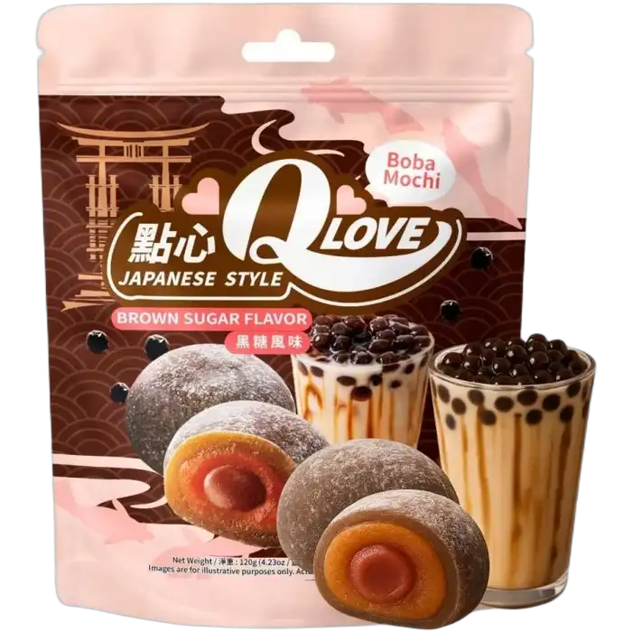 QLove Mochi Boba Brown Sugar Standing Pouch 120G