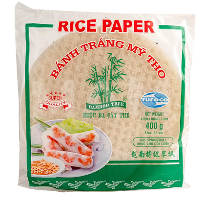 BAMBOO TREE Reispapier 22CM, Rund (Grün) 400G