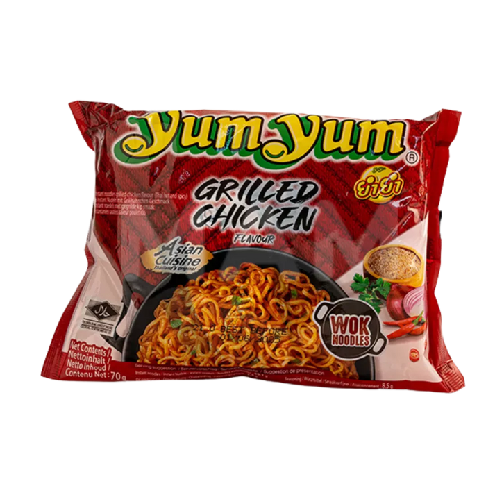 YUM YUM Instant Noedels Geroosterde Gegrilde Kip Pk70g