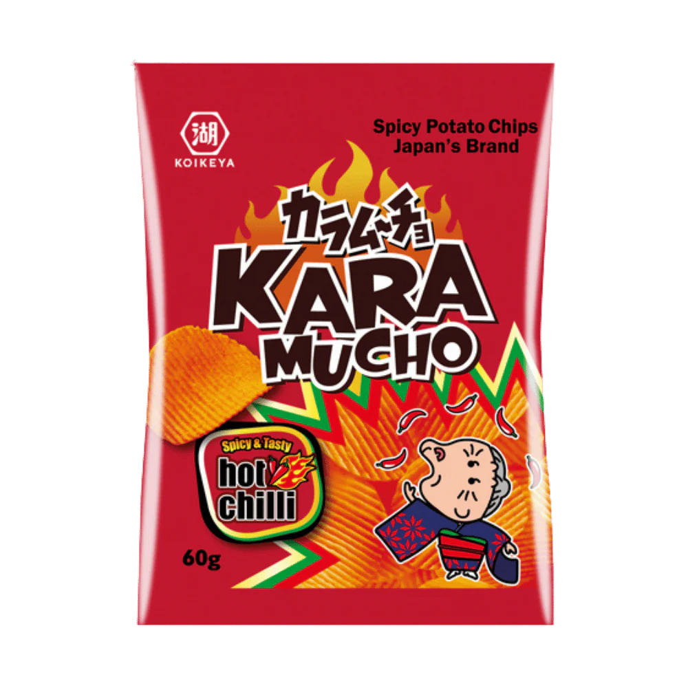KOIKEYA Karamucho Hot Chili Chips Geriffelt 60G