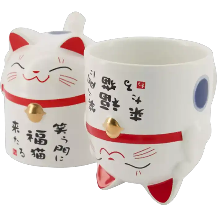 Kawai Maneki Neko Cat Mug blue 8,5x9,8cm
