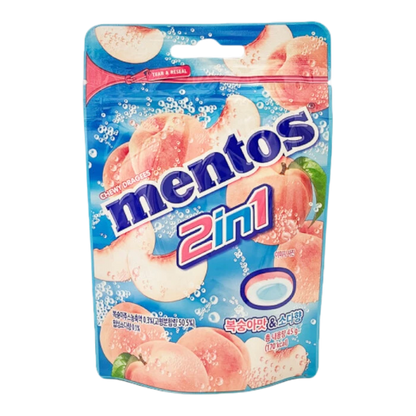 MENTOS 2in1 Snoep Perzik & Frisdrank 45G
