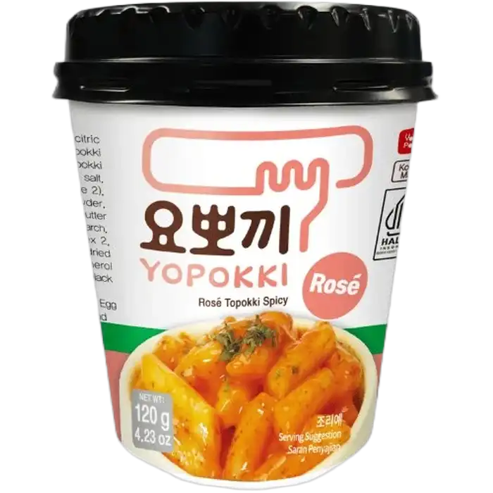 YOPOKKI Ricecake Cup HALAL Rose Spicy 120G