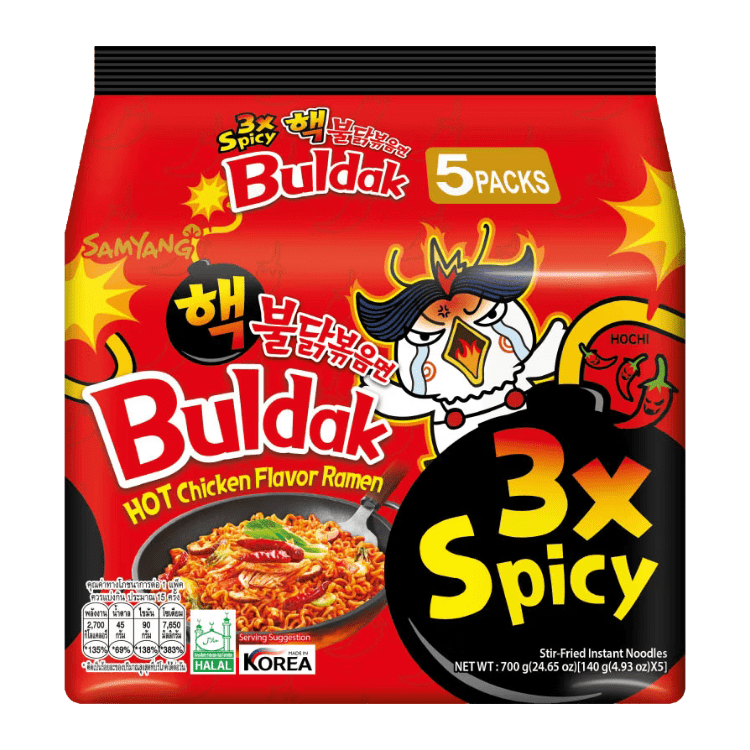 SAMYANG Buldak 3xPittige Hete Kip Ramen 5x140G
