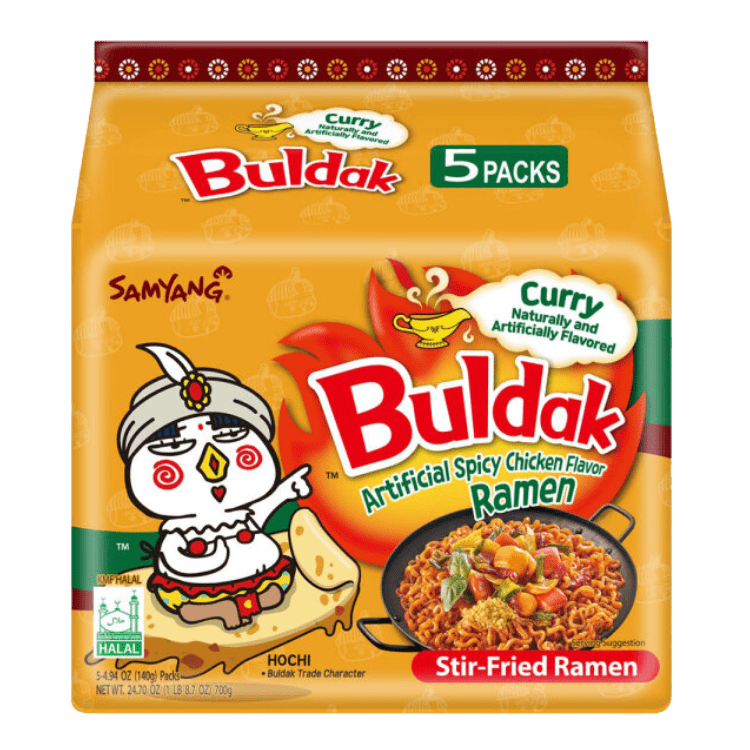 SAMYANG Buldak Curry Hete Kip Ramen 5x140G