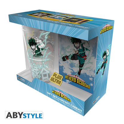 MY HERO ACADEMIA Gift Set XXLGlas+Pin+Notebook Hero
