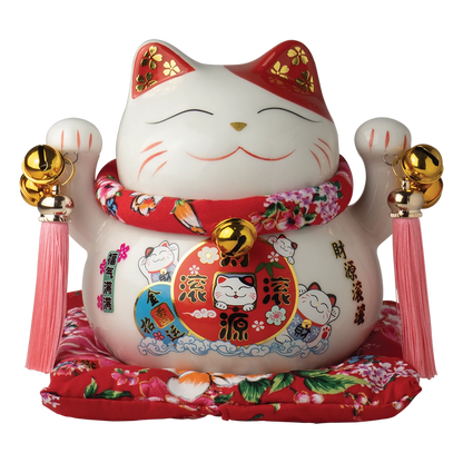 Jade Temple Porzellan Spardo. Maneki Neko WEISS