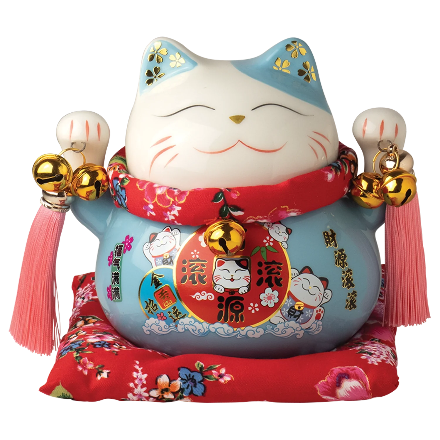 Jade Temple Porzellan Spardo. Maneki Neko Blau