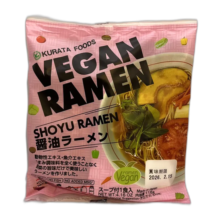 KURATA VEGAN Ramen Meal Shoyu Flavor 118G