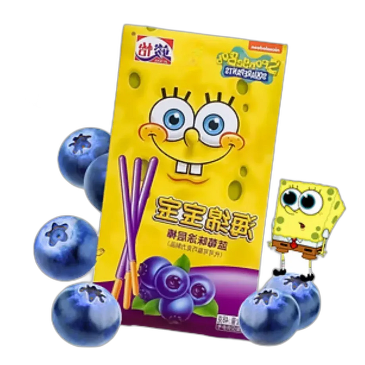 JUNYI SpongeBob Blueberry Chocolate Bar – 48g fruit snack with cult factor