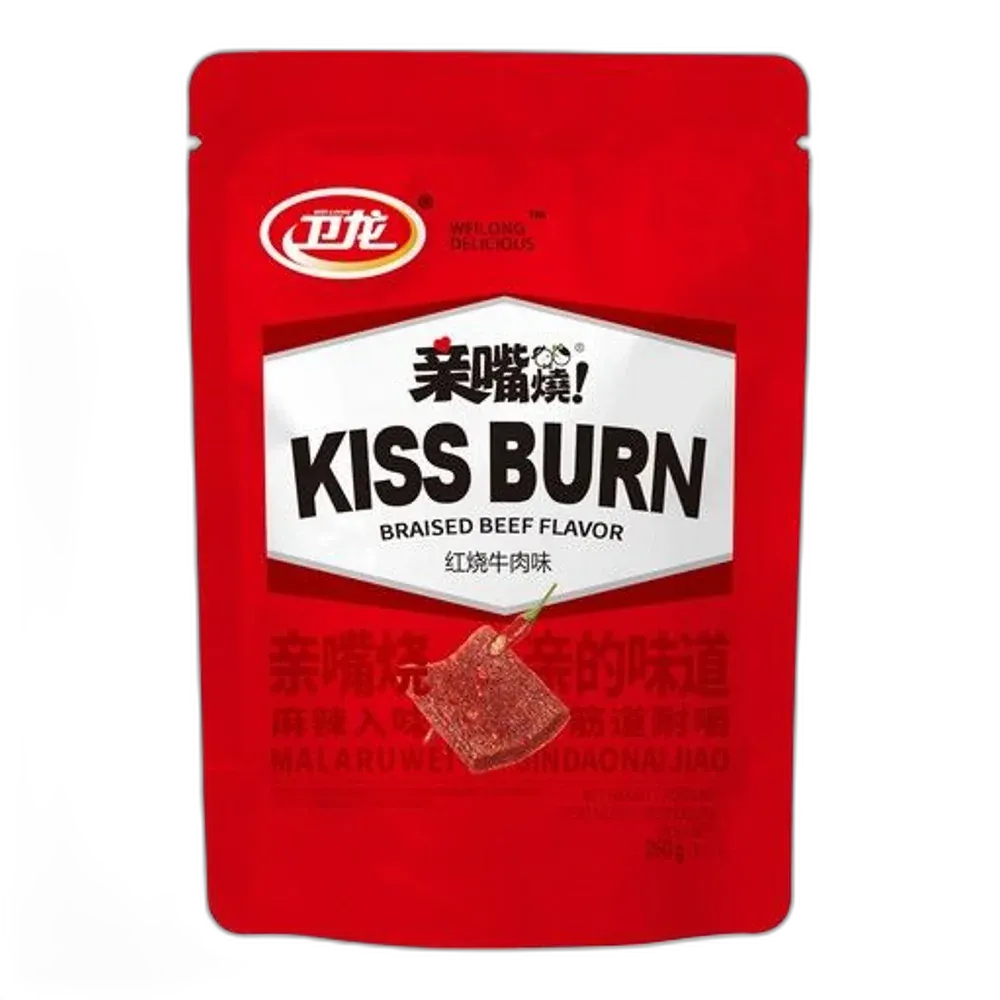 WEILONG Kiss Burn – Gestoofde Rundvleessnack uit China | 260g