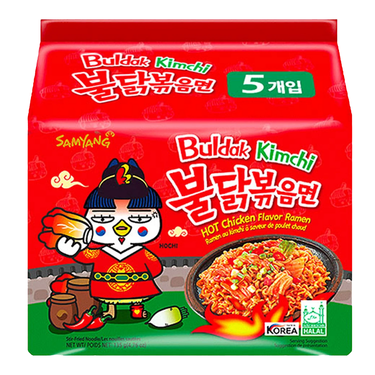 SAMYANG Buldak Kimchi Hete Kip Ramen 5x135G