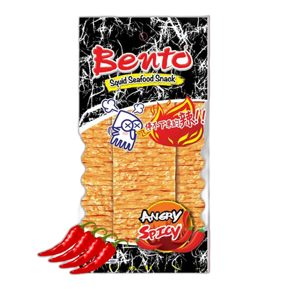 BENTO Seafood Snack Angry Spicy – Scharfer Tintenfisch-Snack 20g
