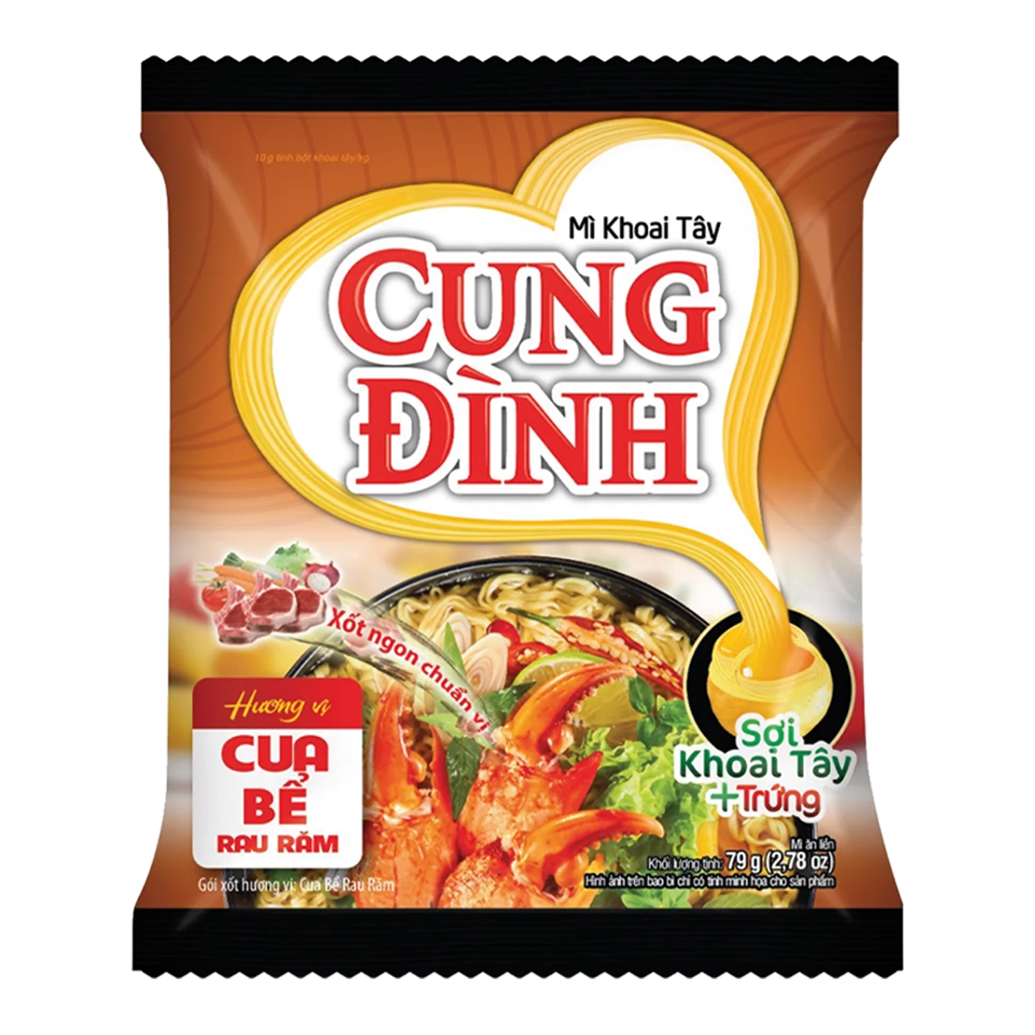 CUNG DINH Instant Nudeln Crab & Laksa 79G